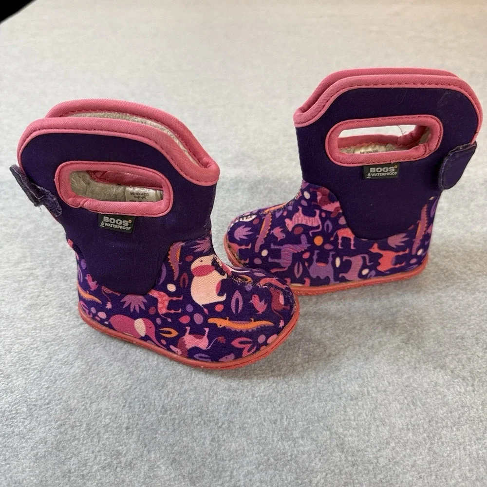 Bogs Baby Bogs Zoo Waterproof Winter Boots Toddler Girls Size 4 Insulated Pink